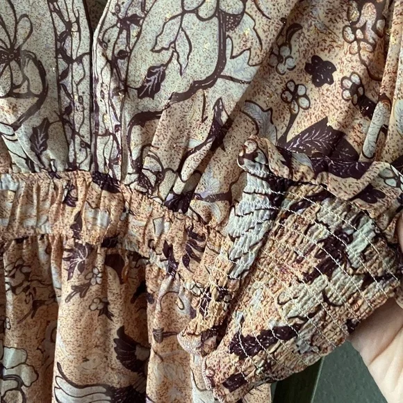 NWT O.P.T Smock Floral Peasant Dress - Picture 6 of 10